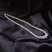 Rainbow Moonstone Necklace: Oval Beads 2mm Love Rocks Necklace